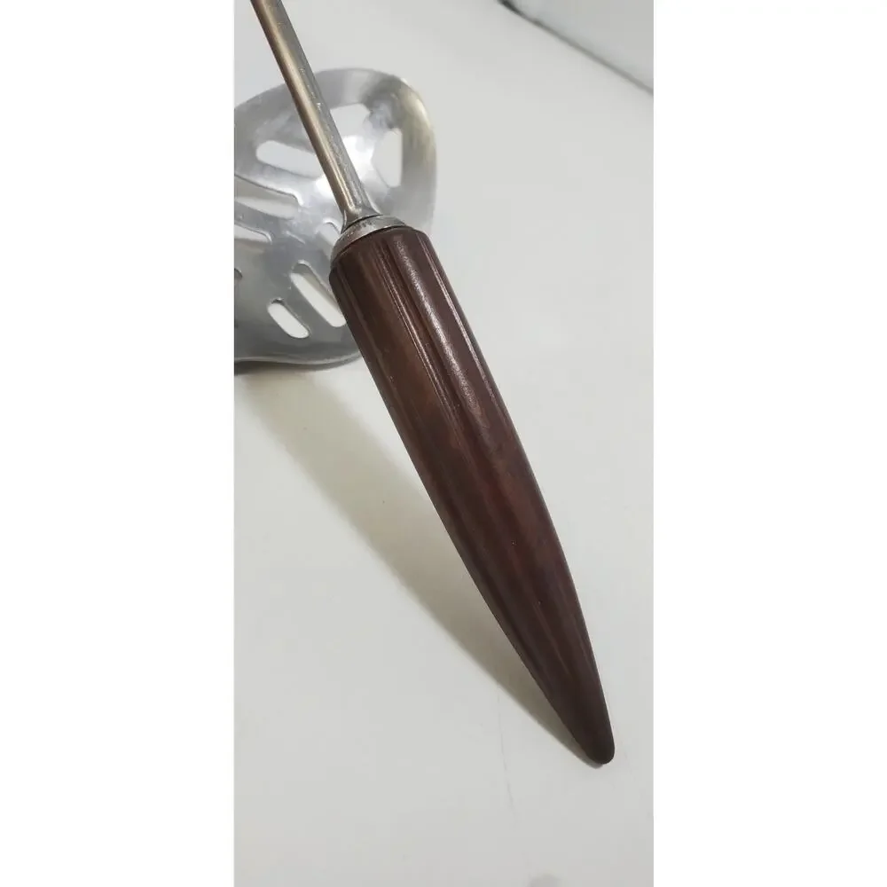 Vintage Androck BULLET Lg Serving/Cooking Spoons Brown Bakelite, Set of 2
